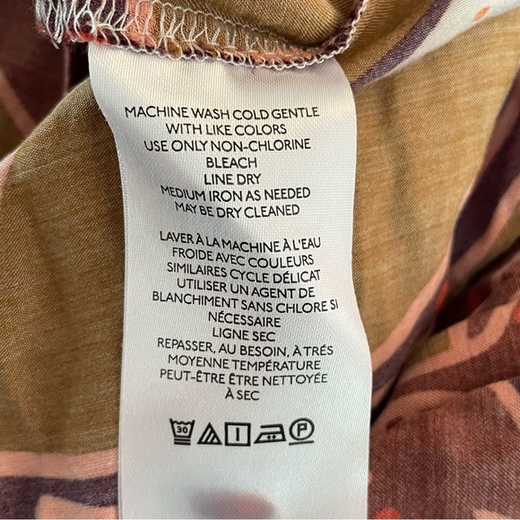 Anthropologie brown and orange floral print midi dress 20955 - Picture 13 of 15